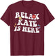 Retro Groovy Relax Kate Is Here Funny Mother's Day Name T-Shirt - T-Shirt | Maroon