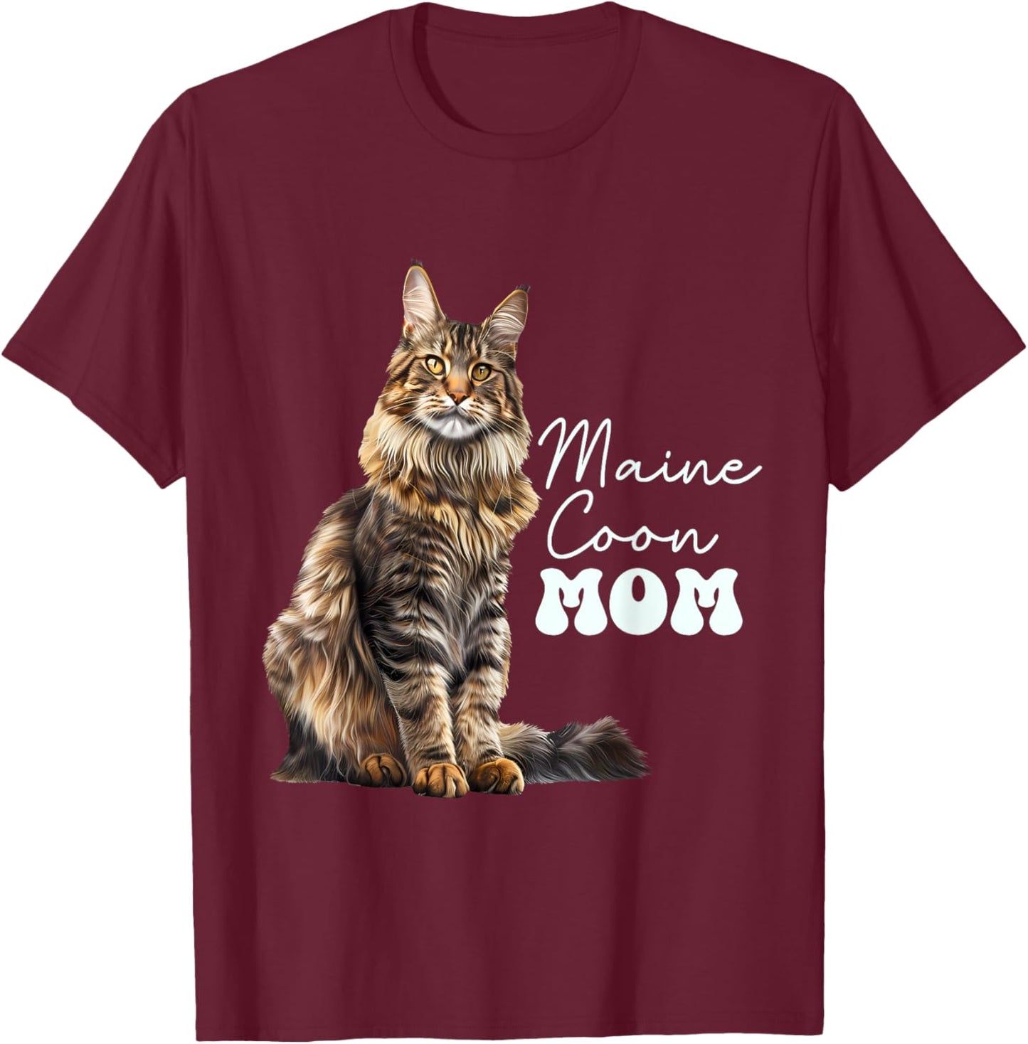 Maine coon Mom T-Shirt - T-Shirt | Maroon
