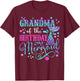 Grandma Of The Birthday Mermaid Girl Bday Party Squad Family T-Shirt - T-Shirt | Maroon