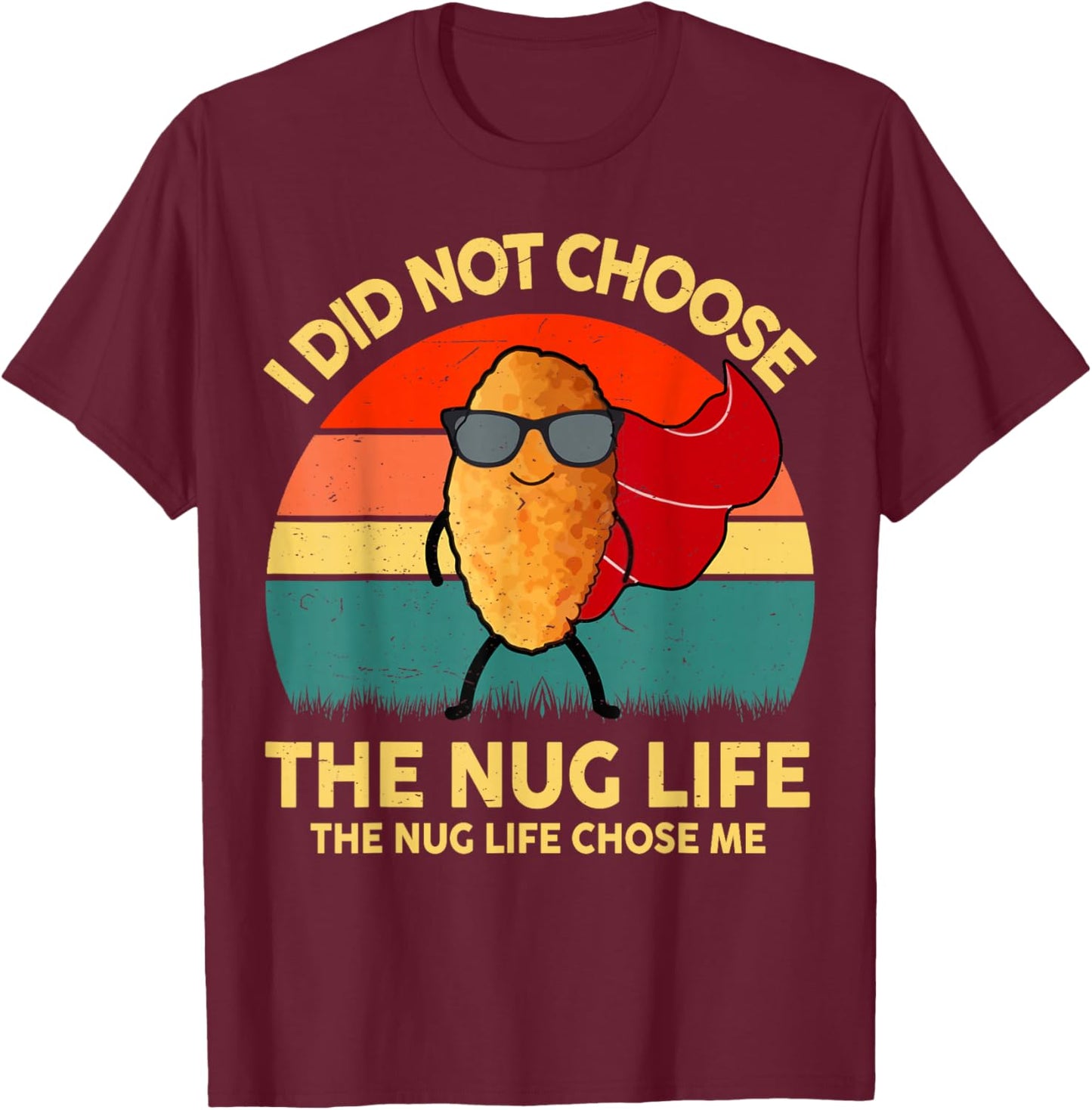 Kid Nug-Life I Love Chicken Nugget Boy Toddler Funny Graphic T-Shirt - T-Shirt | Maroon