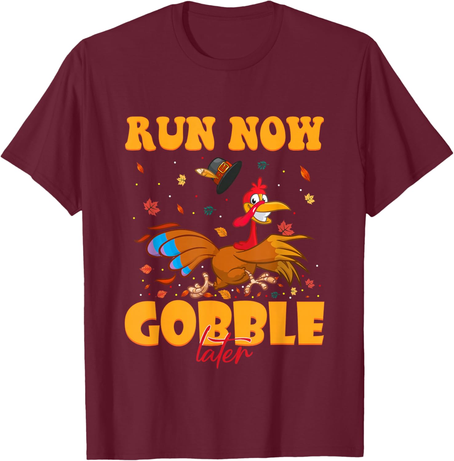 Turkey Trot Gear Costume Kids Thanksgiving Turkey Running T-Shirt - T-Shirt | Maroon
