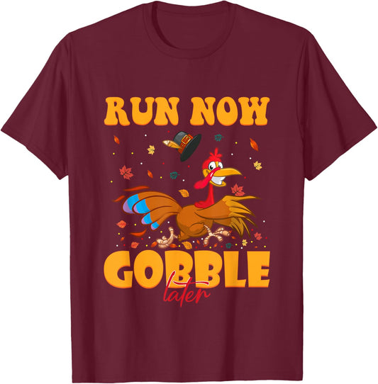 Turkey Trot Gear Costume Kids Thanksgiving Turkey Running T-Shirt - T-Shirt | Maroon