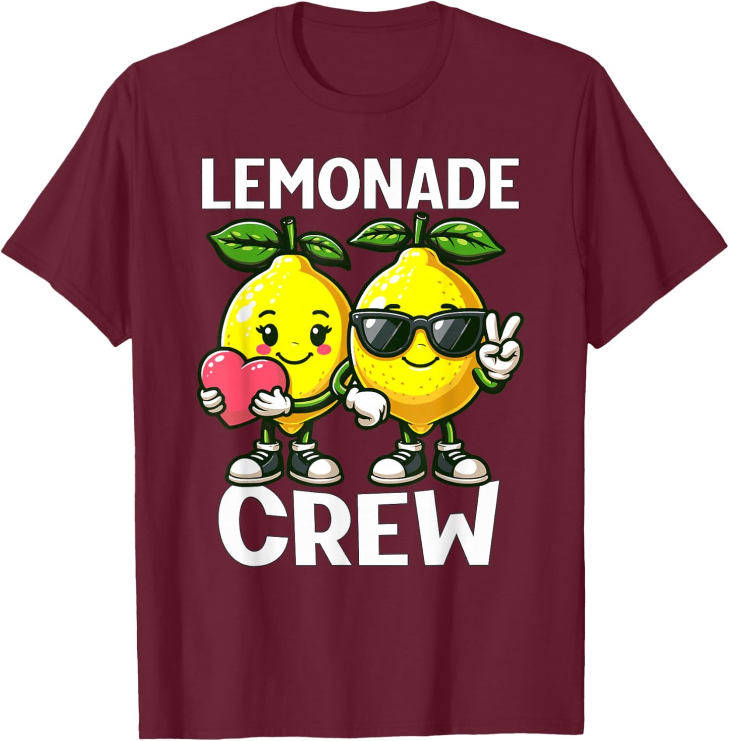 Lemon Stand Funny Lemonade Entrepreneur for Boys Girls Crew T-Shirt - T-Shirt | Maroon
