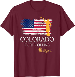 Colorado Fort Collins Mormon LDS Mission Missionary Missiona T-Shirt - T-Shirt | Maroon