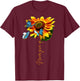 Sunflower Never Give Up Multiple Sclerosis Butterflies T-Shirt - T-Shirt | Maroon