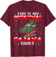 Christmas Pajama Shirt Funny Xmas Skiing Gift Skiers T-Shirt - T-Shirt | Maroon