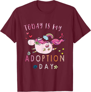 Today Is My Adoption Day Adoption Gift Kids. T-Shirt - T-Shirt | Maroon