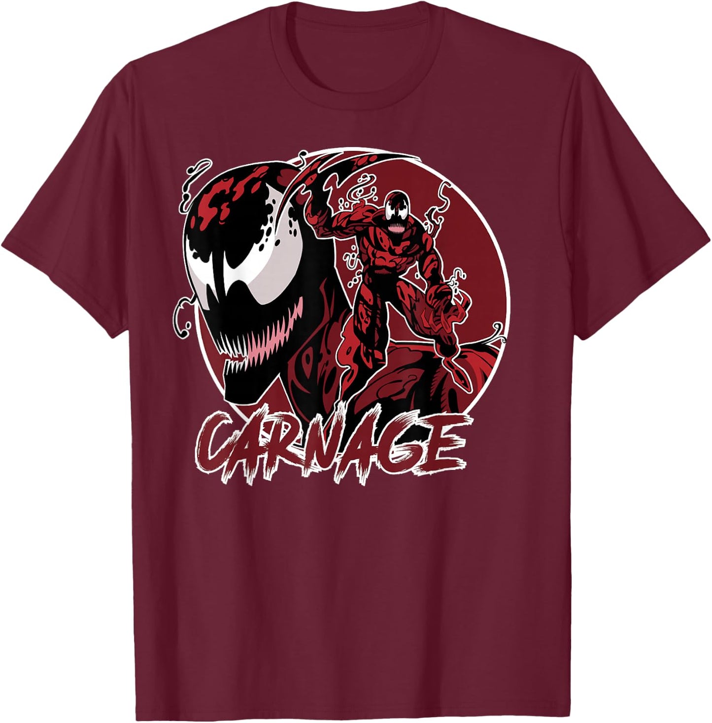 Marvel Carnage Circle Portrait T-Shirt - T-Shirt | Maroon