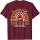 Retired School Secretary Class Of 2024 Leopard Rainbow T-Shirt - T-Shirt | Maroon