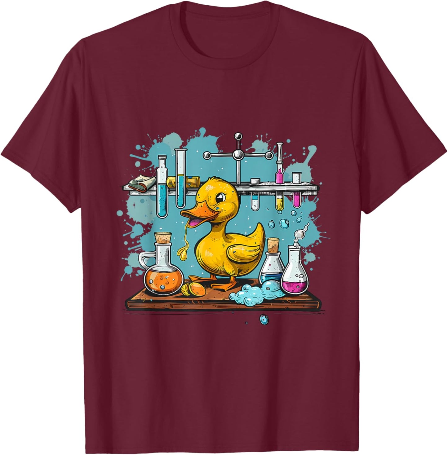 Rubber Duck Physics Chemists Teacher Science Rubber Duckie Women Kids T-Shirt - T-Shirt | Maroon