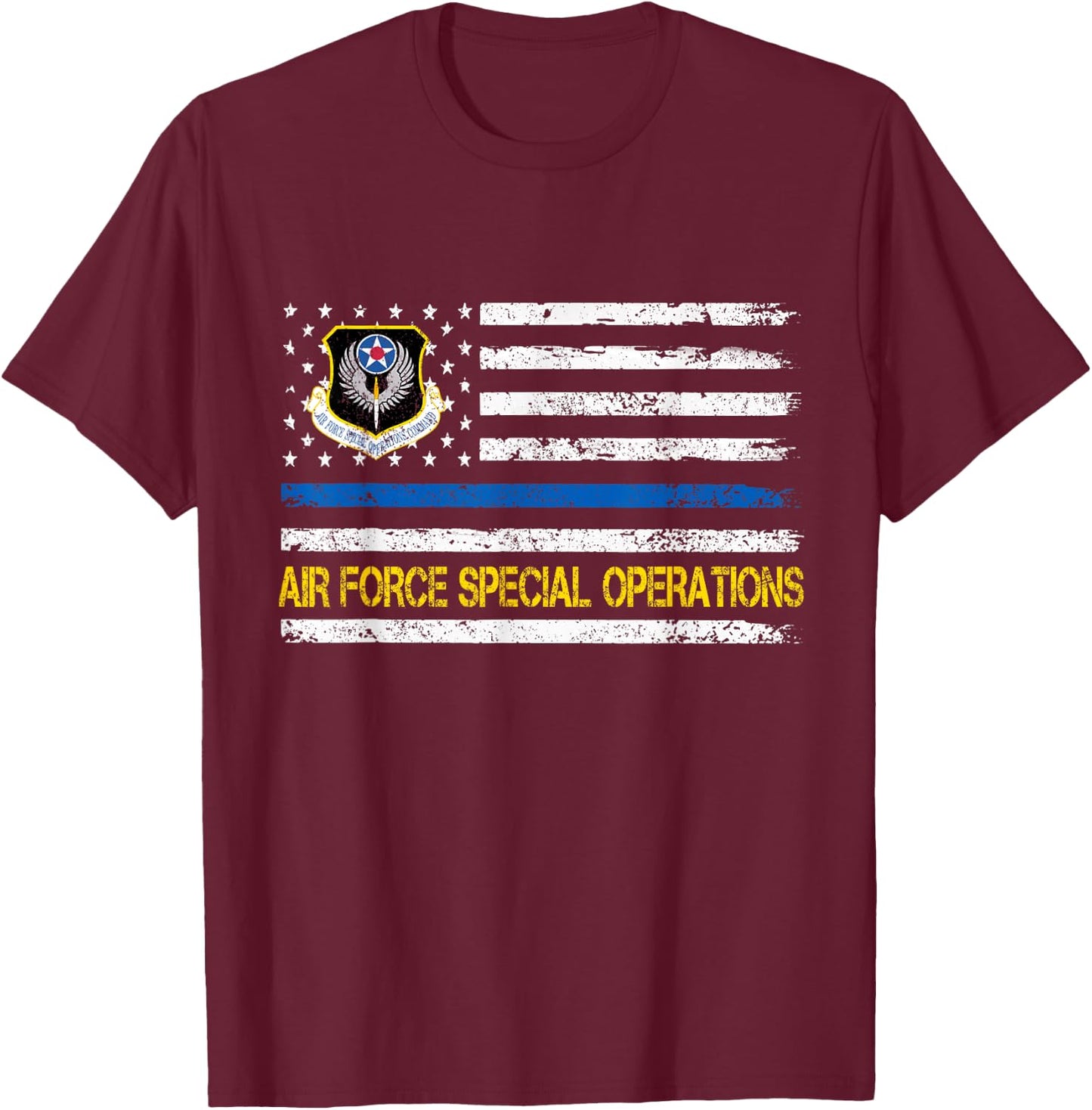 Air Force Special Operations Veteran Shirt 4th Of July Gift T-Shirt - T-Shirt | Maroon