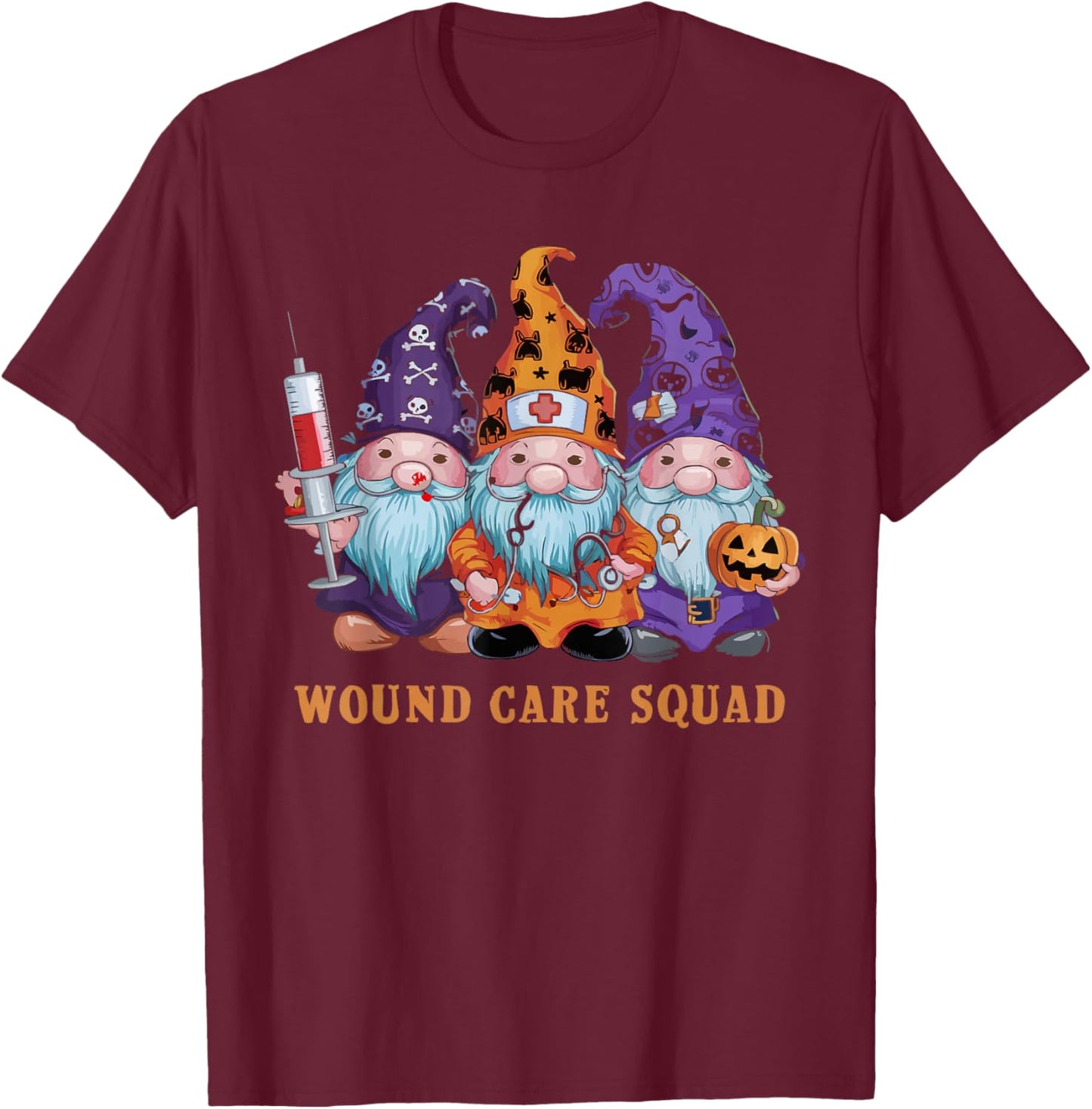 Halloween Wound Care Nurse Spooky Nursing Trick Or Treat T-Shirt - T-Shirt | Maroon