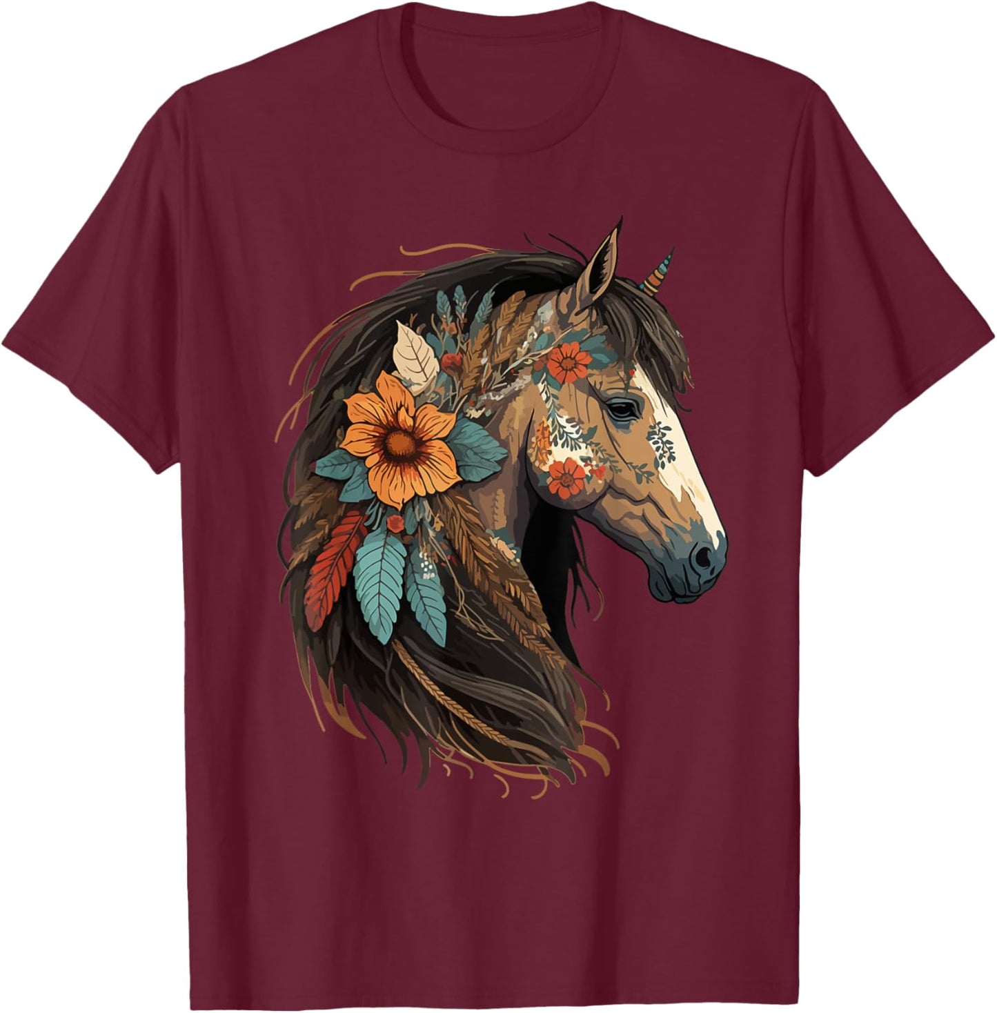 Just a girl who loves horses Co. Equestrian Horse Lover Western Cowgirl Horseback Riding T-Shirt - T-Shirt | Maroon