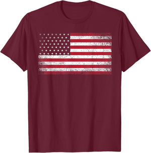 4th of July American Flag Vintage Country Small T-Shirt - T-Shirt | Maroon