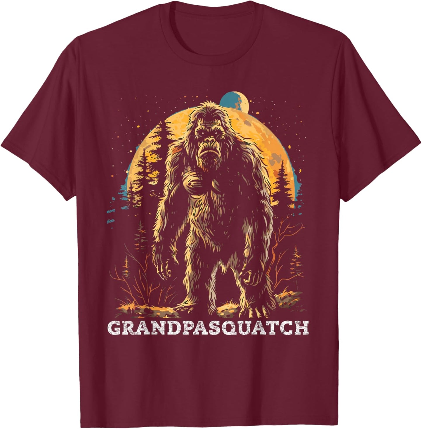 Grandpa Squatch Bigfoot Sasquatch T-Shirt - T-Shirt | Maroon