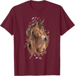 Horse Riding Graphic Women Horseback Horse Owner Equestrian T-Shirt - T-Shirt | Maroon