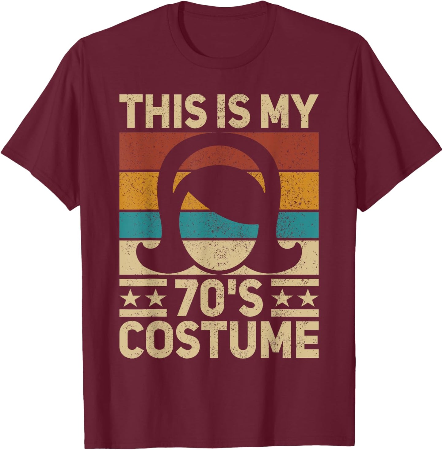 My 70s Costume 70 Styles Women 70's Disco 1970s Party Outfit T-Shirt - T-Shirt | Maroon