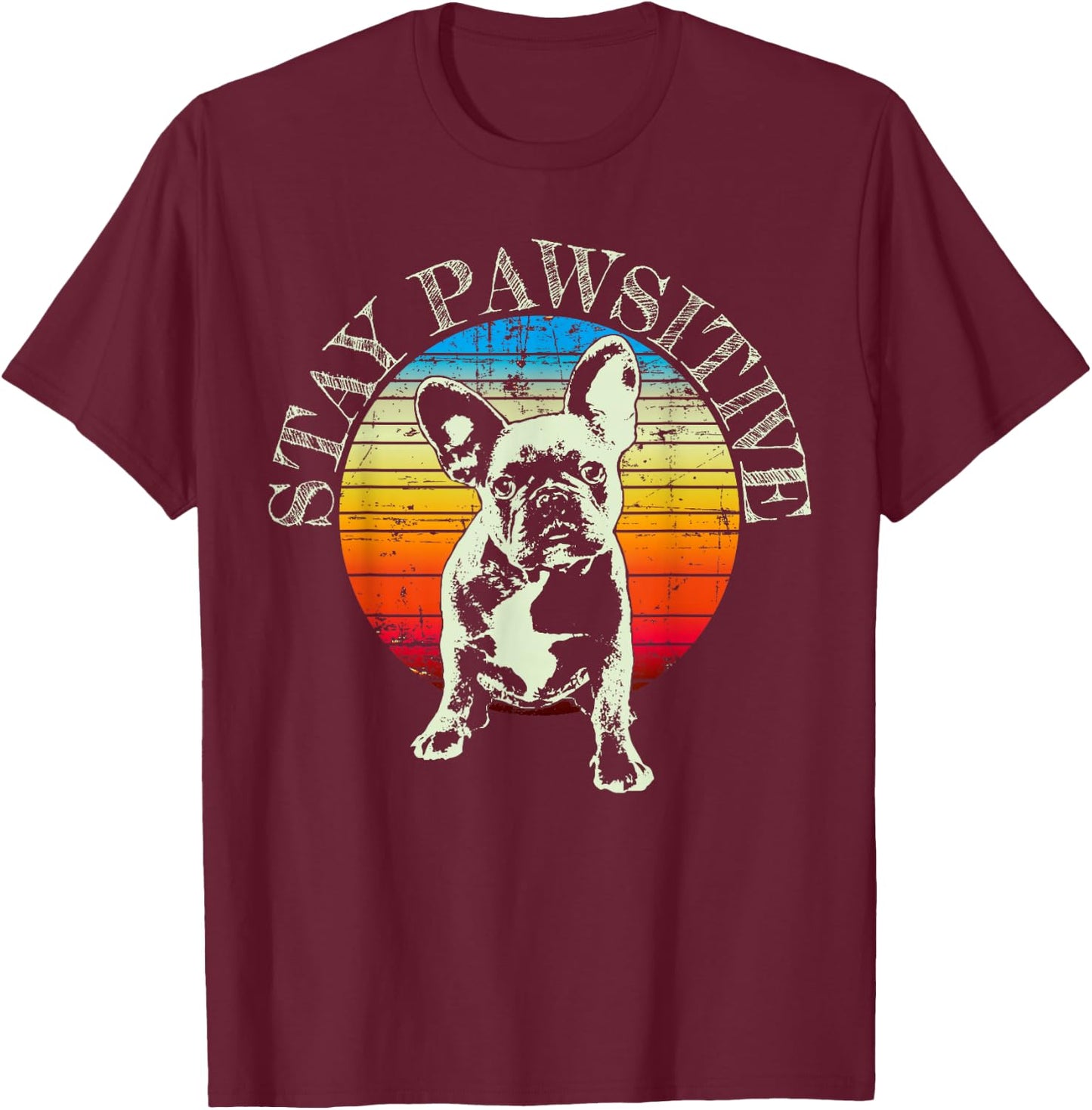 French Bulldog Frenchie Dog T-Shirt - T-Shirt | Maroon