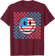 Groovy 4th Of July Smile Face USA Flag Freedom T-Shirt - T-Shirt | Maroon