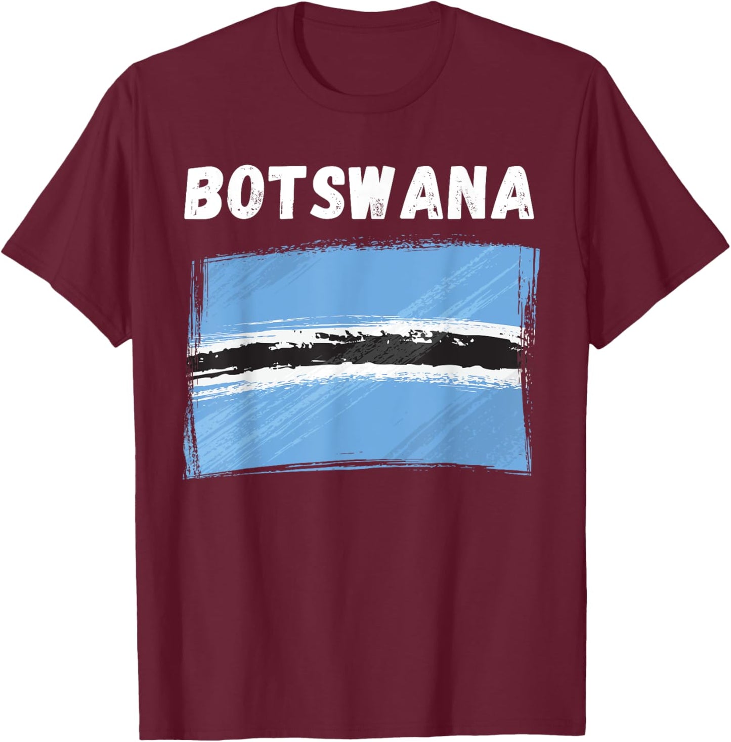 Botswana Flag Vintage Grunge Batswana Flag Botswana Souvenir T-Shirt - T-Shirt | Maroon