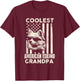 Coolest American Eskimo Grandpa Vintage American Flag Funny T-Shirt - T-Shirt | Maroon