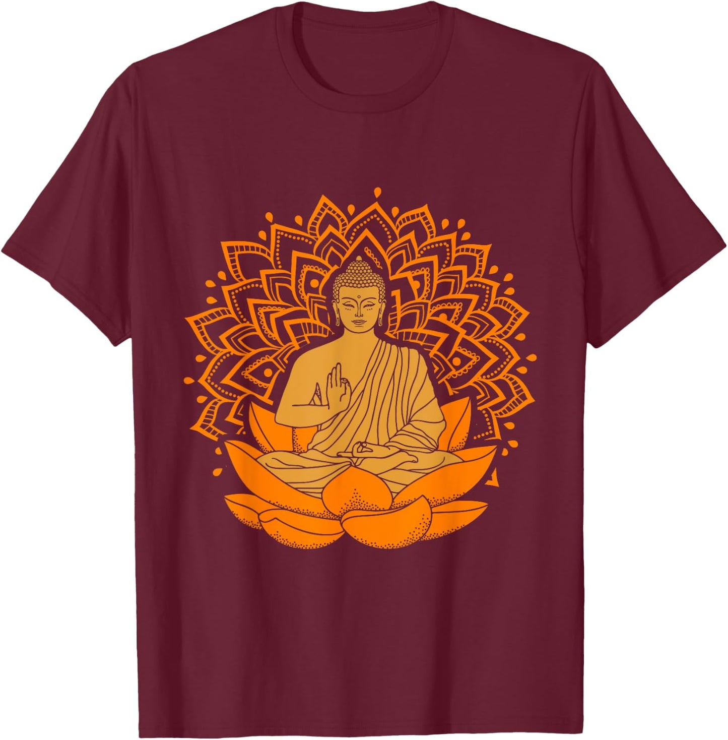Buddha Inner Peace Relax and Let it Go T Shirt T-Shirt - T-Shirt | Maroon