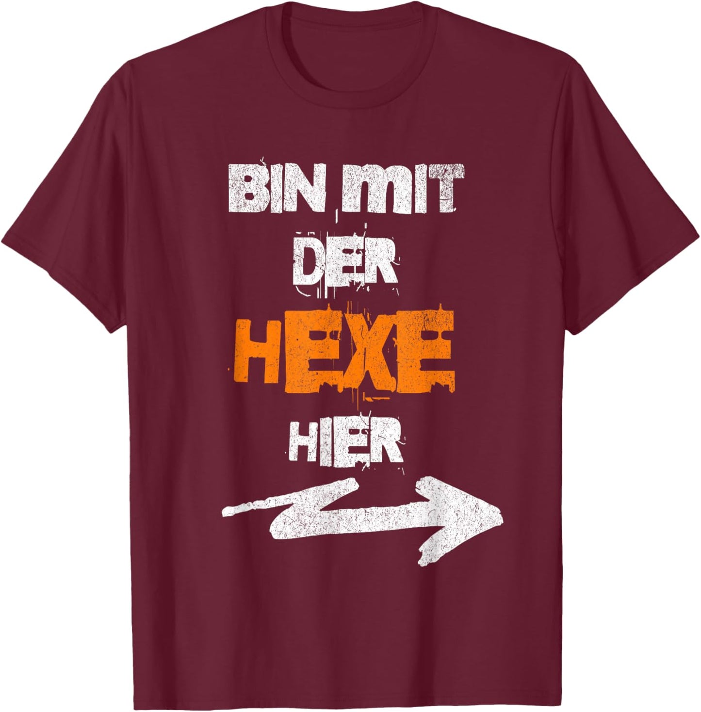 Ich Bin mit der Hexe Hier Halloween Kostüm Partner T-Shirt - T-Shirt | Maroon