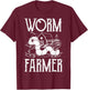 Worm Farmer Vermiculture Gardening Farming Compost T-Shirt - T-Shirt | Maroon