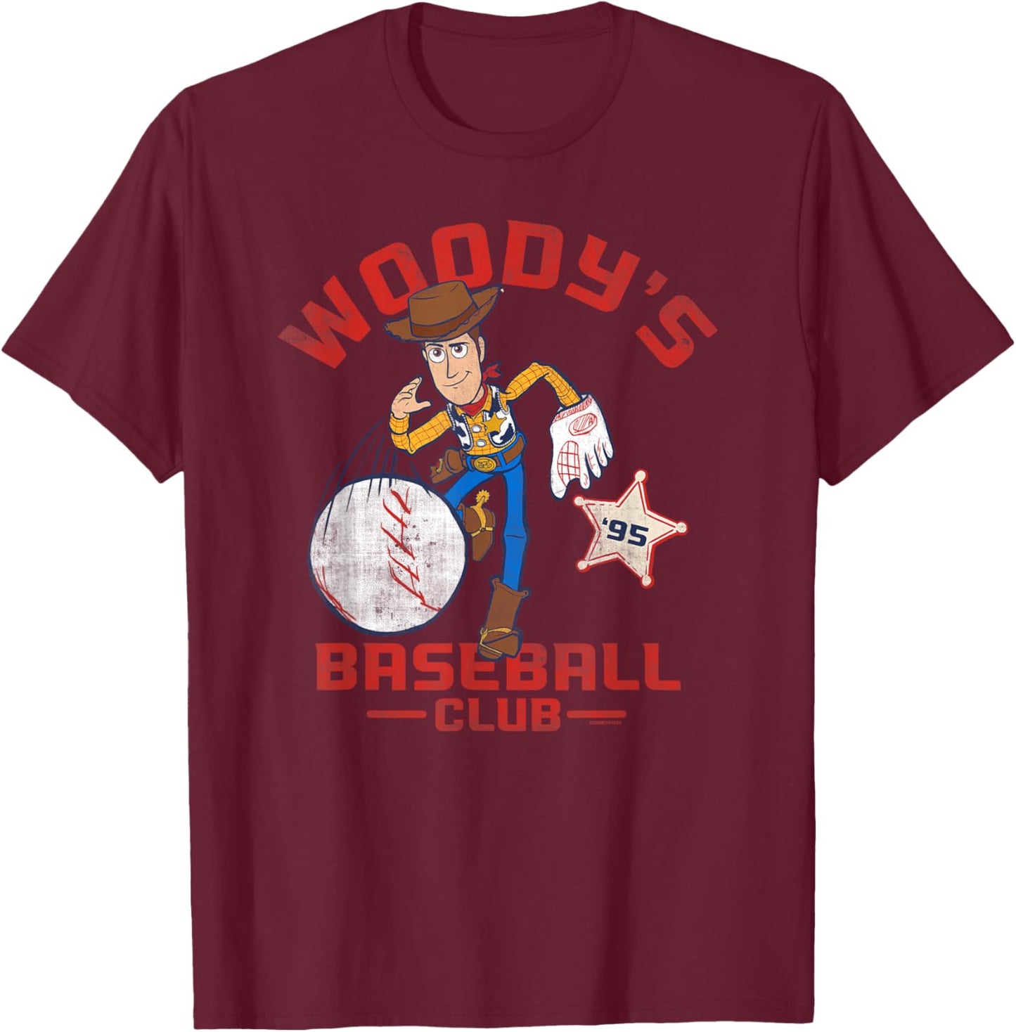 Disney and Pixar's Toy Story Woody's Baseball Club 95 Sports T-Shirt - T-Shirt | Maroon