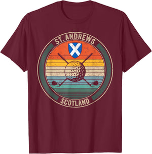 Golf St Andrews Scotland Golf Lover Gift Ideas, Golf Player T-Shirt - T-Shirt | Maroon