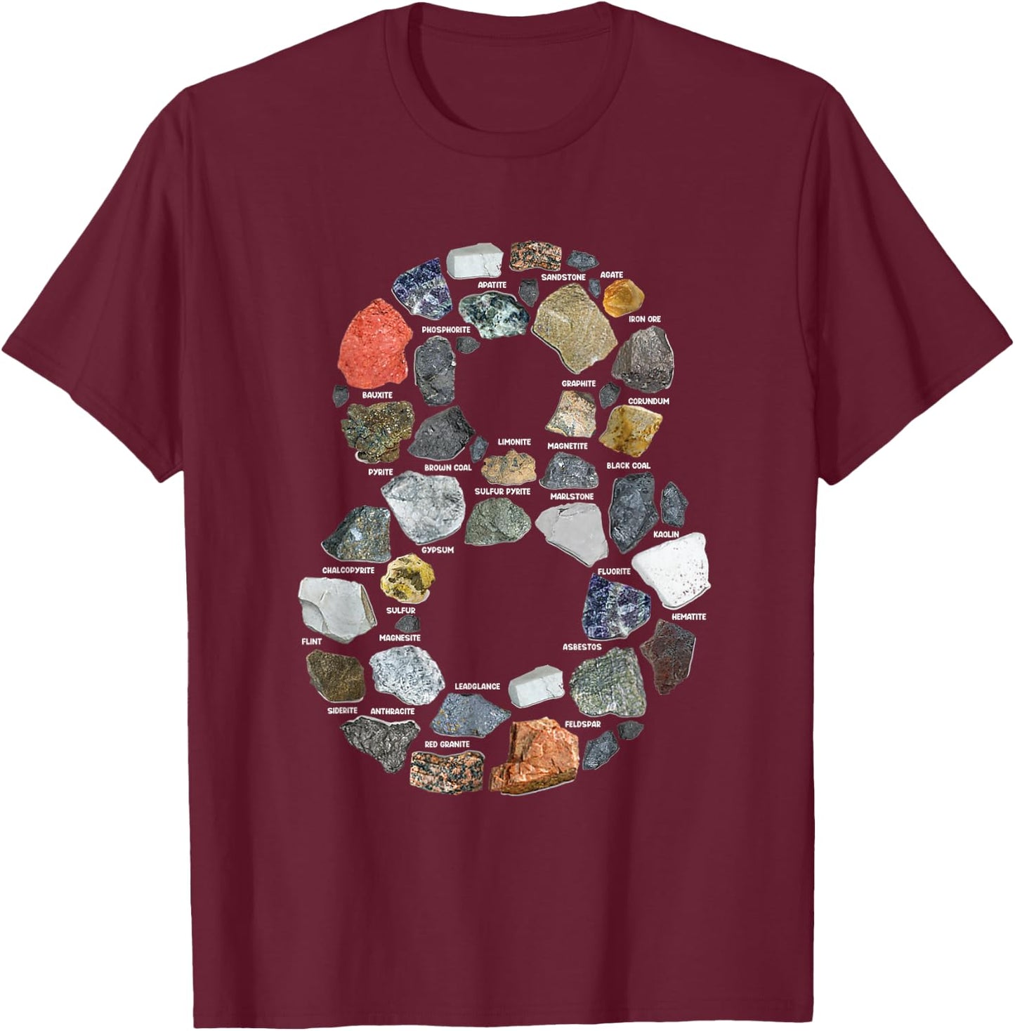 Geology 8 years Old Rock Collecting 8th Birthday T-Shirt - T-Shirt | Maroon