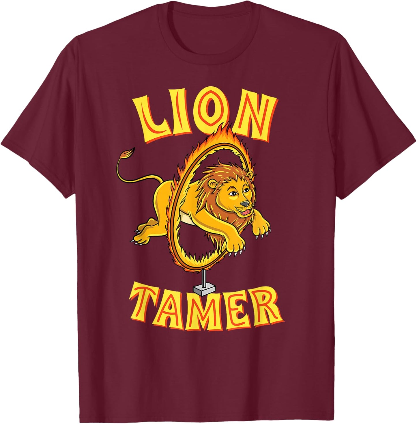 Lion Tamer Circus Themed Party T-Shirt - T-Shirt | Maroon