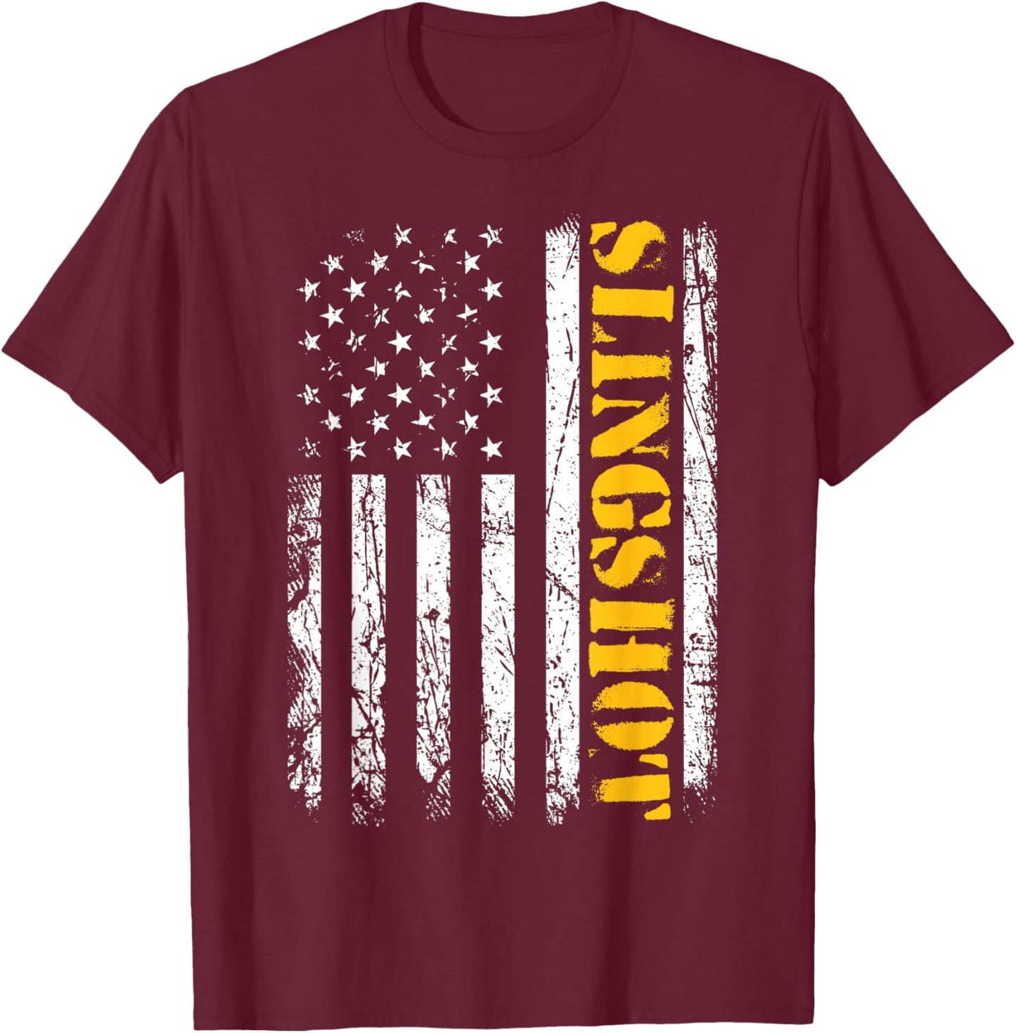 Slingshot Car American Flag Patriotic Sling shot T-Shirt - T-Shirt | Maroon