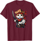 Swashbuckling Pirate Cat Voyage - Unleash Your Kitty's Inner Men Women Kids T-Shirt - T-Shirt | Maroon