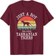 Just A Boy Who Loves Tasmanian Tigers T-Shirt - T-Shirt | Maroon
