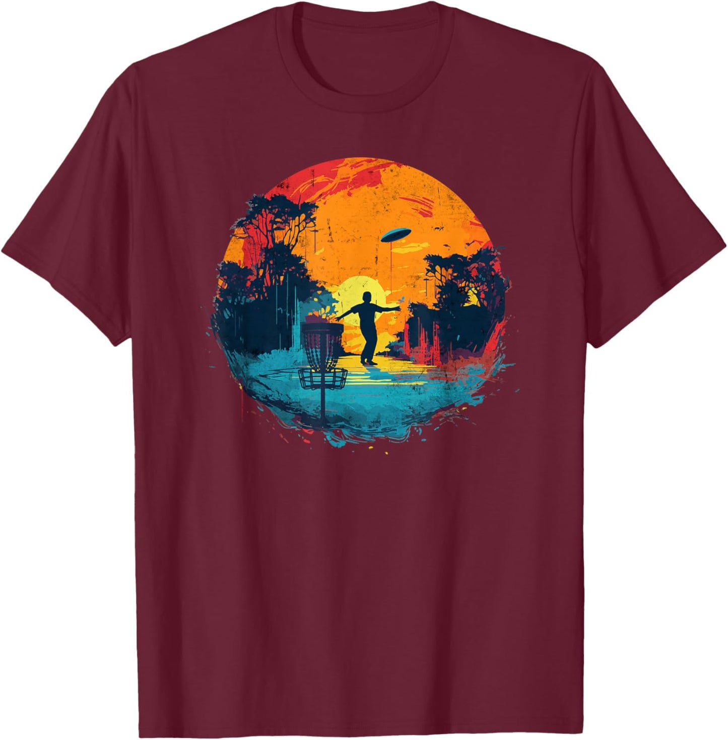Disc-Golf-Spieler Disc-Golfer Game Vintage Disc-Golf T-Shirt - T-Shirt | Maroon