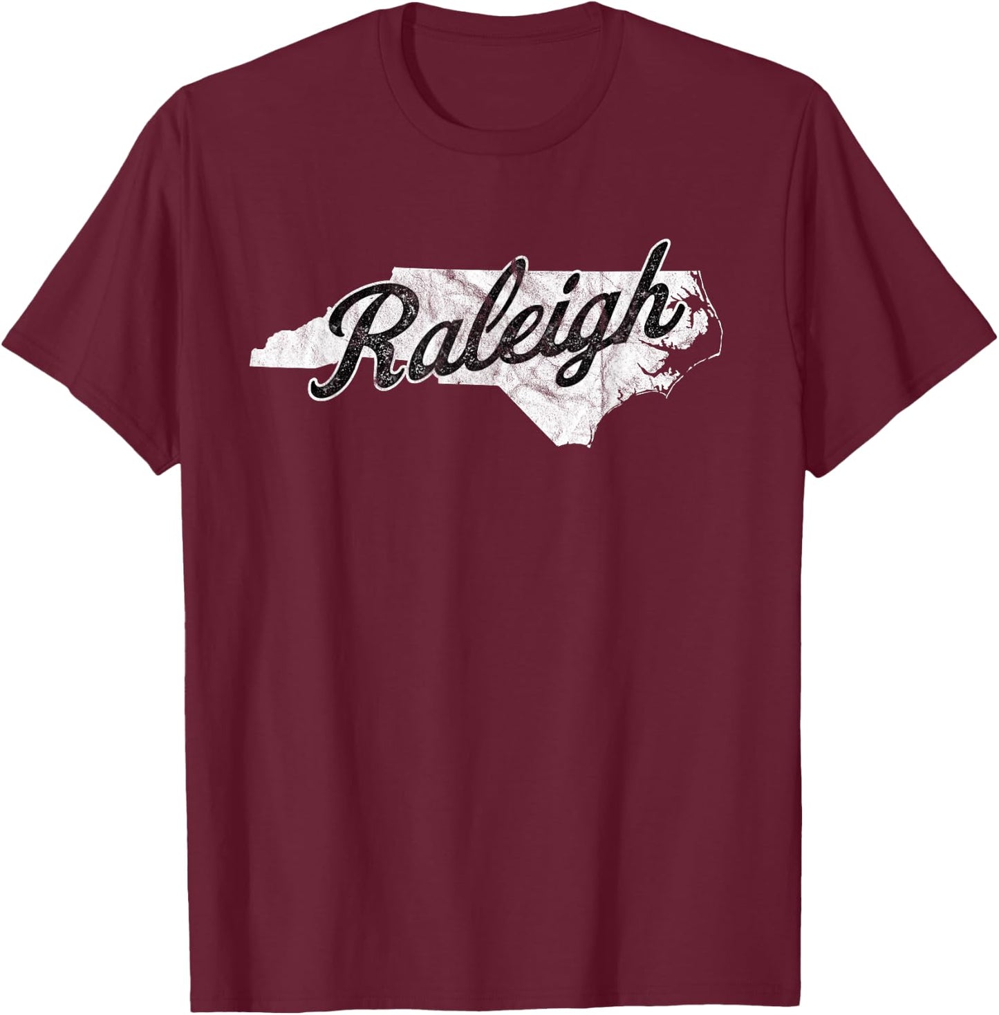 Raleigh North Carolina Map NC Home T-Shirt - T-Shirt | Maroon