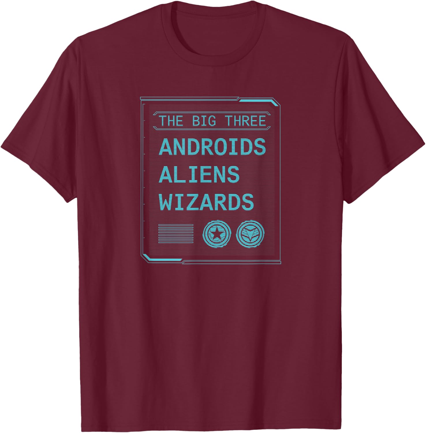 The Falcon and The Winter Soldier Androids Aliens Wizards T-Shirt - T-Shirt | Maroon