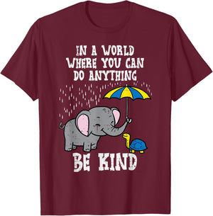 Down Syndrome Awareness Elephant Be Kind T21 Men Women Kids T-Shirt - T-Shirt | Maroon