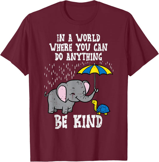 Down Syndrome Awareness Elephant Be Kind T21 Men Women Kids T-Shirt - T-Shirt | Maroon