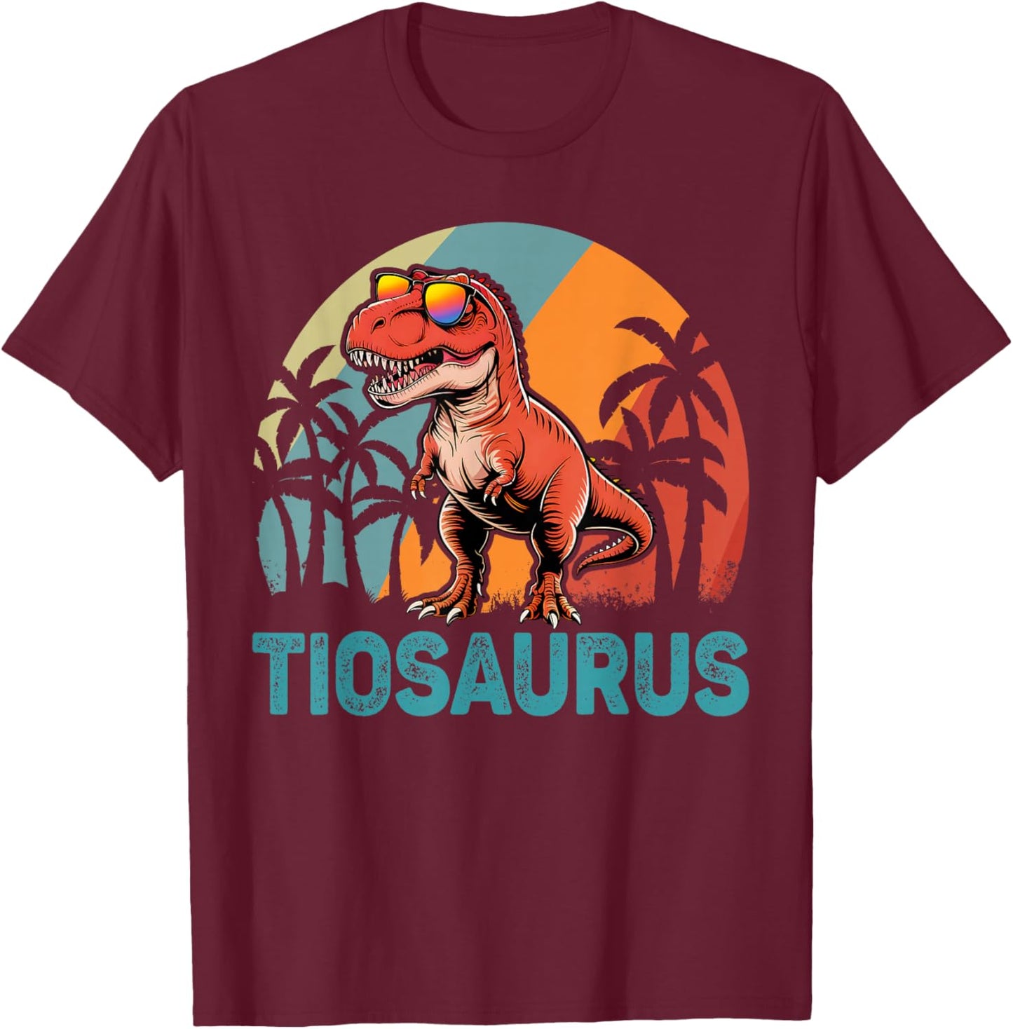 Tiosaurus T Rex Dinosaur Tio Saurus Father's Day T-Shirt - T-Shirt | Maroon