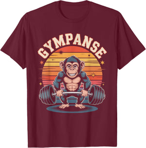 Gympanse Lustiger Gewichtheber AFFE T-Shirt - T-Shirt | Maroon