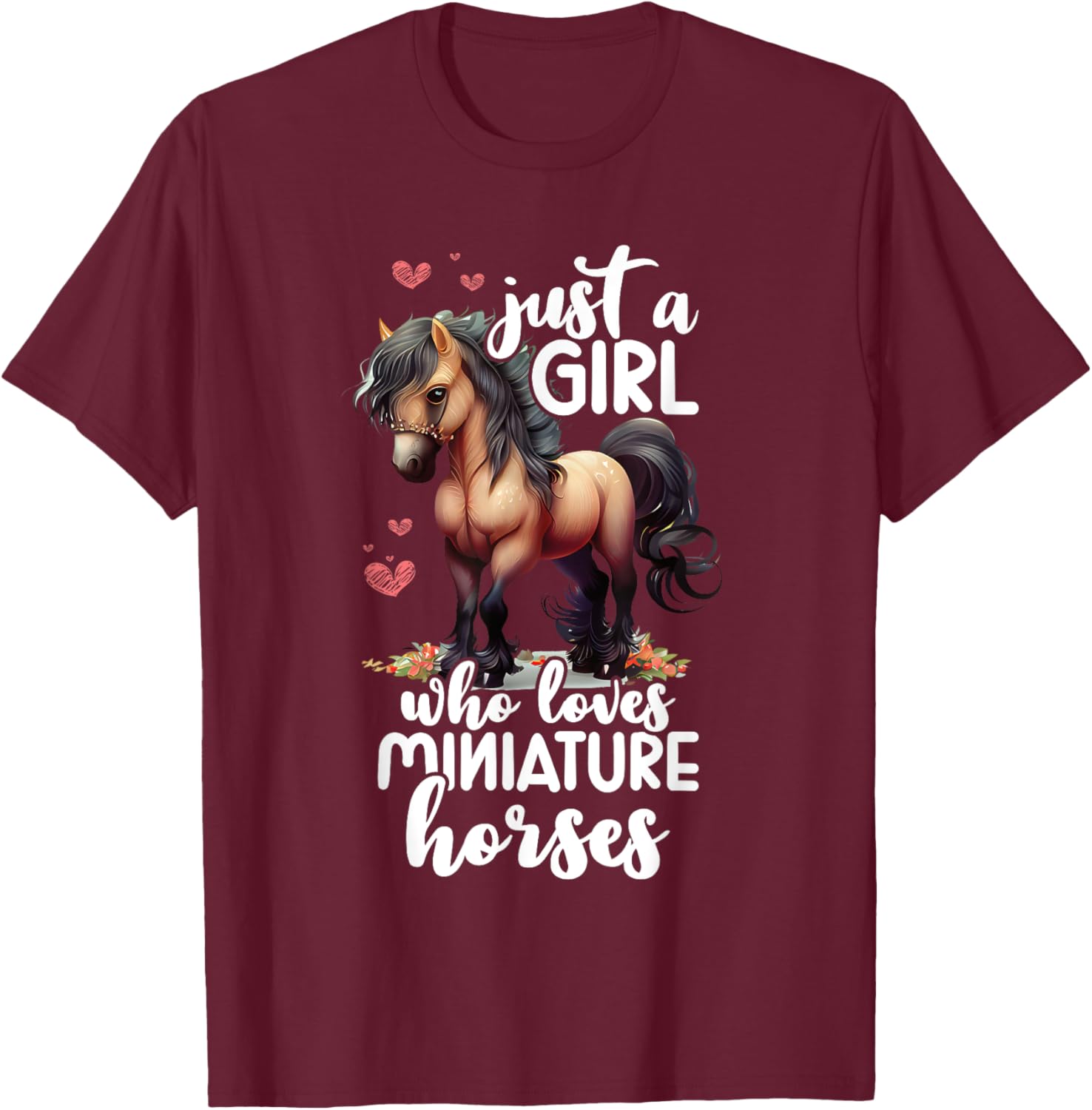 Miniature Horse Mini Horse Pet Tiny Horse Lover Pony Tie Dye T-Shirt - T-Shirt | Maroon