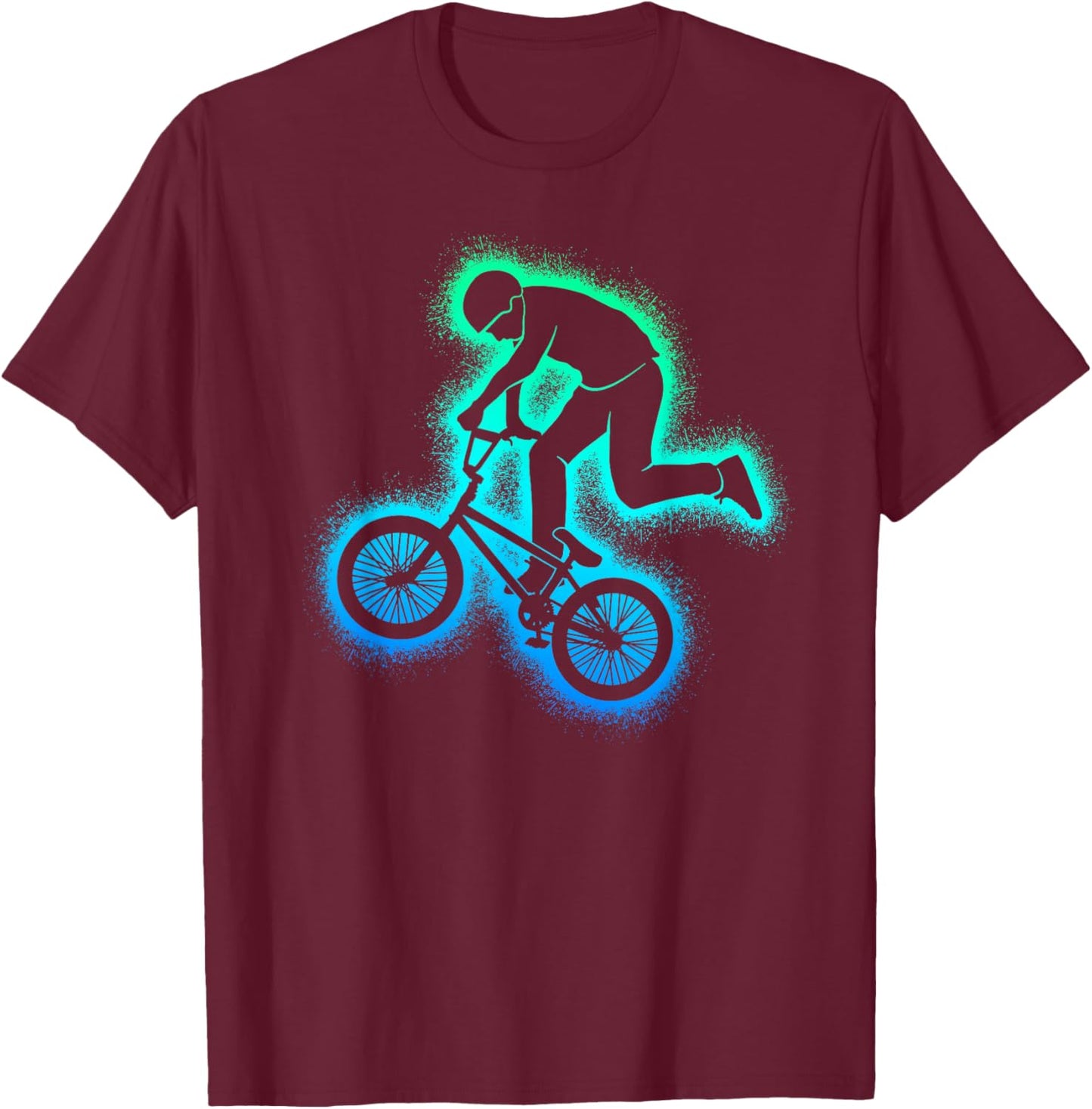 BMX Bicycle Tricks Men Boys BMX Bike T-Shirt - T-Shirt | Maroon