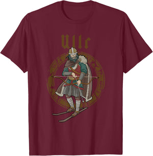Ullr God Of Archery Norse Hunting Viking Ski T-Shirt - T-Shirt | Maroon