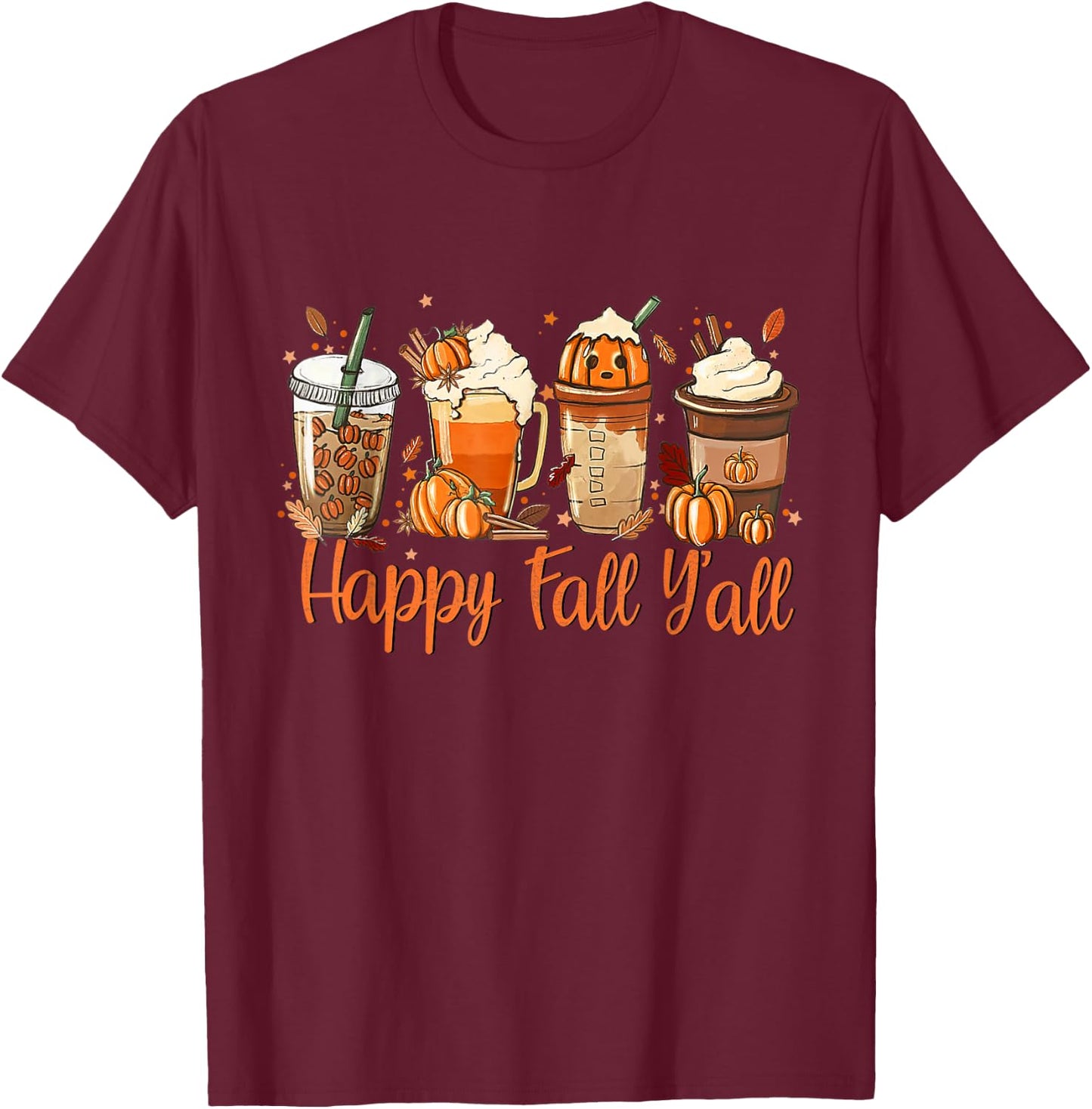 Pumpkin Spice Latte, Fall Coffee, Pumpkin Spice,Thanksgiving T-Shirt - T-Shirt | Maroon