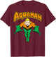 DC Comics Aquaman Vintage Portrait Logo T-Shirt - T-Shirt | Maroon