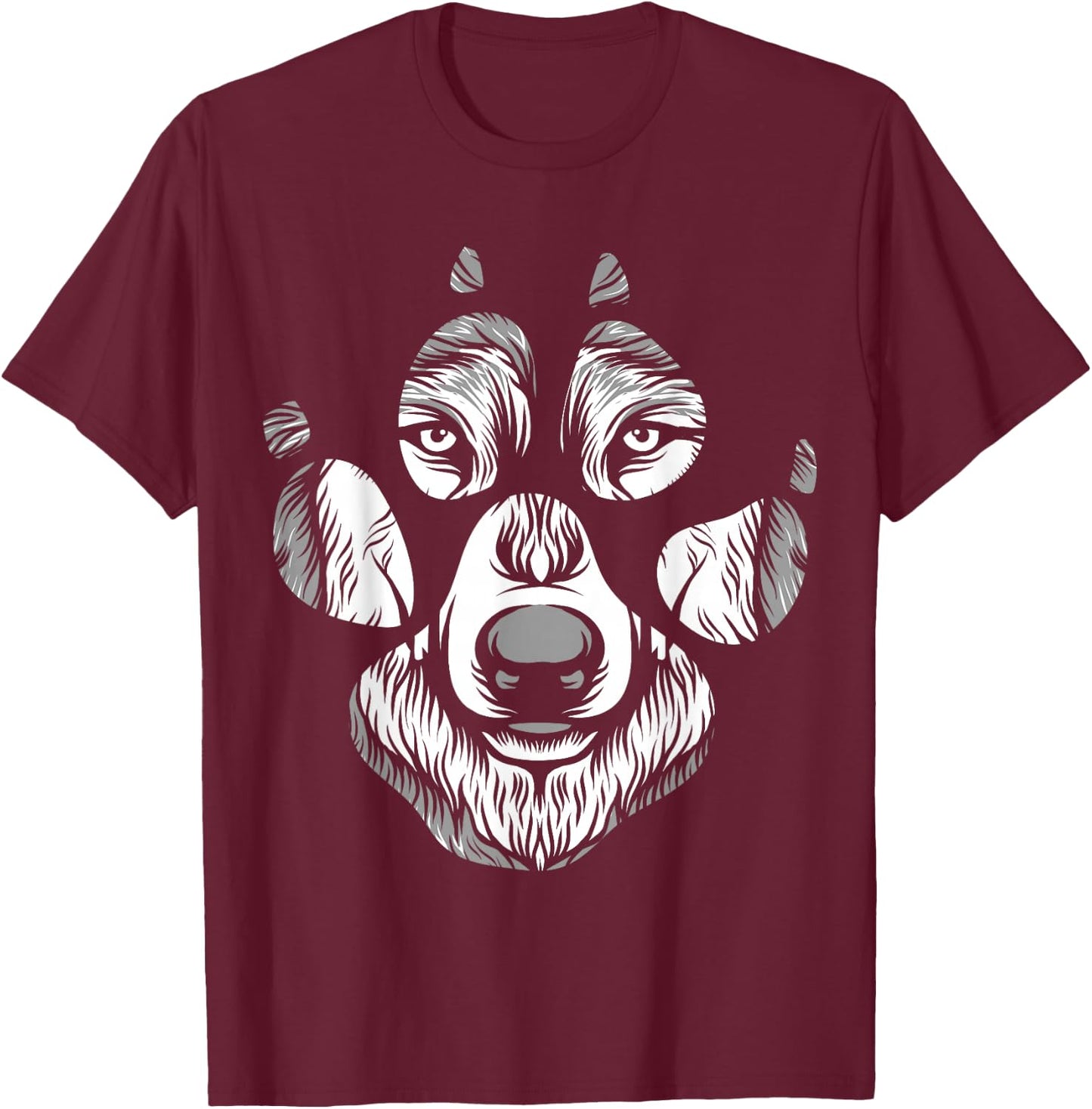 Wolf Footprint Designs Wolves T-Shirt - T-Shirt | Maroon
