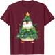 Penguin Christmas Tree Pajamas Girls Boys Xmas Lights T-Shirt - T-Shirt | Maroon
