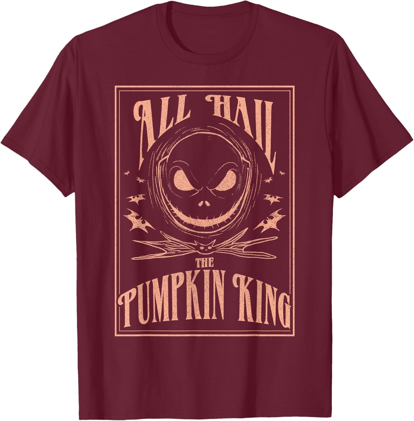 Disney The Nightmare Before Christmas Hail The Pumpkin King T-Shirt - T-Shirt | Maroon
